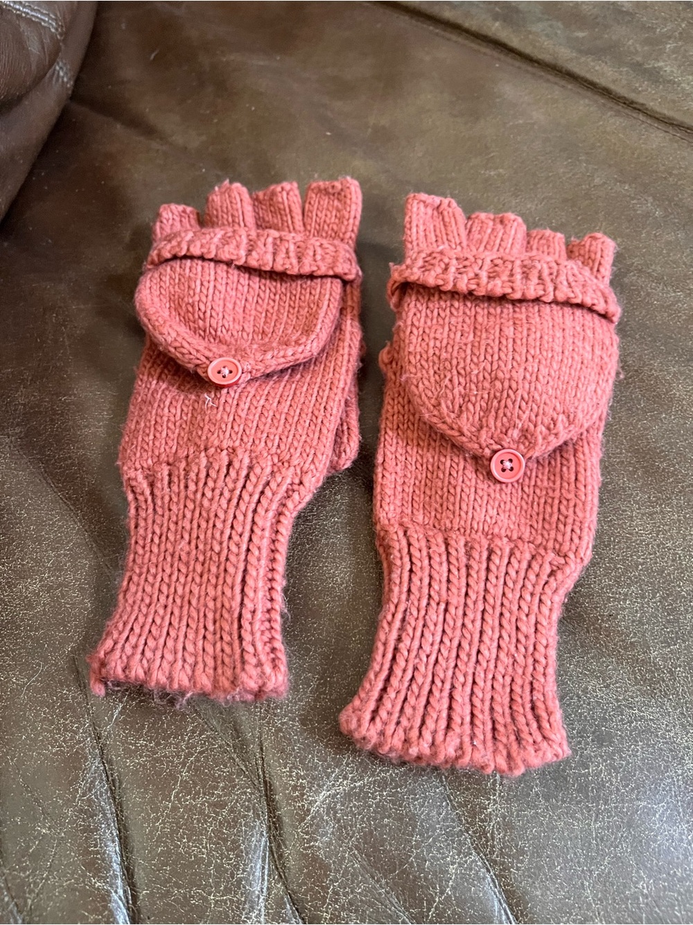 Kids Convertible Fingerless Gloves - Pink